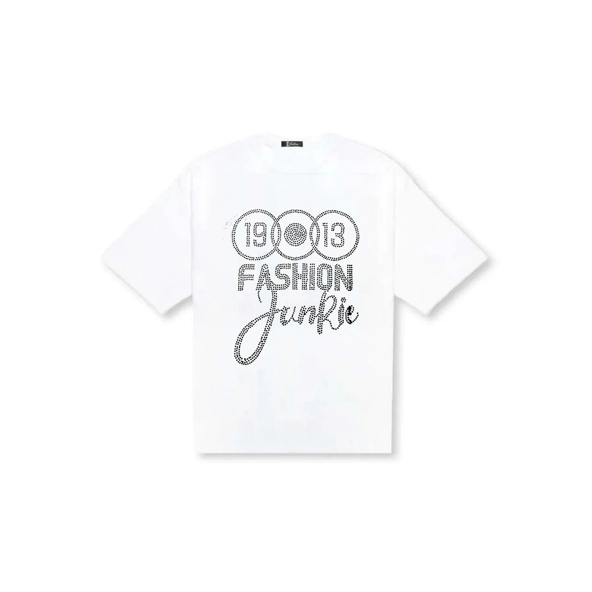 19 Black Rhinestones Junkie T-Shirt